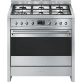 Smeg A1-9 90cm Opera Dual Fuel Range Cooker, Stainless Steel