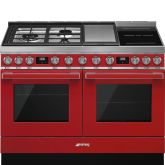 Smeg CPF120IGMPR 120cm Portofino Dual Fuel Range Cooker, Red