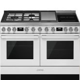 Smeg CPF120IGMPWH 120cm Portofino Dual Fuel Range Cooker, White