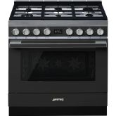 Smeg CPF9GPAN 90cm Portofino Dual Fuel Range Cooker, Anthracite