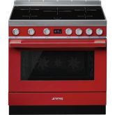Smeg CPF9IPR 90cm Portofino Electric Range Cooker, Red