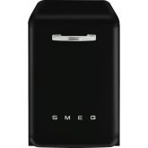 Smeg DFFABBL 60cm 50s Style Freestanding Dishwasher, Black