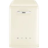 Smeg DFFABCR 60cm 50s Style Freestanding Dishwasher, Cream