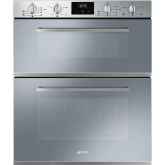 Smeg DUSF400S Cucina Under Counter Double Oven, Stainless Steel with Silver