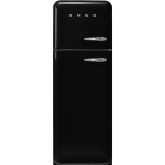 Smeg FAB30LBL5UK 60cm 50s Style Left Hand Hinge Freezer over Fridge, Black