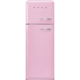 Smeg FAB30LPK5 60cm 50s Style Left Hand Hinge Freezer over Fridge, Pink