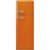 Smeg FAB30ROR5 60cm 50s Style Right Hand Hinge Freezer over Fridge, Orange