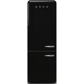 Smeg FAB38LBL5 70cm 50s Style Left Hand Hinge Fridge Freezer, Black