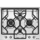 Smeg PGF64-4 62cm Classic Gas Hob, Stainless Steel