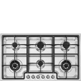 Smeg PGF96 87cm Classic Gas Hob, Stainless Steel