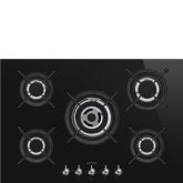 Smeg PV375CN Gas Hob, Black