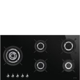 Smeg PV395LCN Gas Hob, Black