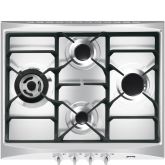 Smeg SR264XGH2 60cm Cucina Gas Hob, Stainless Steel