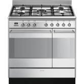 Smeg SUK92MX9-1 90cm Concert Dual Fuel Range Cooker, Stainless Steel