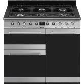Smeg SY103 100cm Symphony Dual Fuel Range Cooker, Stainless Steel
