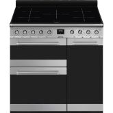 Smeg SY93I-1 90cm Symphony Electric Range Cooker, Eclipse Glass