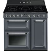 Smeg TR93IGR2 90cm Victoria Electric Range Cooker, Slate Grey