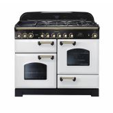 Rangemaster CDL110DFFWH/B 112940 Classic Dl 110 Df White Brass