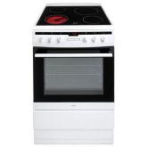 AMICA 608CE2TAW/1 60Cm Freestanding Electric Cooker With Ceramic Hob, White