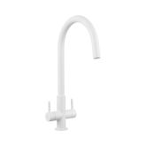 Rangemaster TIGNDLCW/ IGENOUS GRANITE DUAL LEVER TAP - CRYSTAL WHITE