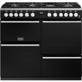 Stoves Precision Deluxe ST DX PREC D1000DF BK 100cm Dual Fuel Range Cooker