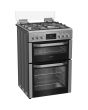 Hotpoint HDG6GDCWX 60cm Freestanding Gas Double Oven Cooker with Glass Lid
