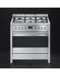 Smeg A1-9 90cm Opera Dual Fuel Range Cooker, Stainless Steel