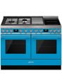 Smeg CPF120IGMPT 120cm Portofino Dual Fuel Range Cooker, Turquoise