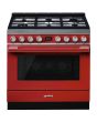 Smeg CPF9GPR 90cm Portofino Dual Fuel Range Cooker, Red