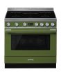 Smeg CPF9IPOG 90cm Portofino Electric Range Cooker, Olive Green