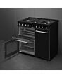 Smeg CX103GMBL Concert 100cm Dual Fuel Range Cooker - Black
