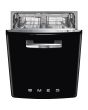 Smeg DIFABBL 60cm 50s Style Built-In Dishwasher, Black