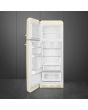 Smeg FAB30LCR5UK 60cm 50s Style Left Hand Hinge Freezer over Fridge, Cream