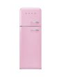 Smeg FAB30LPK5 60cm 50s Style Left Hand Hinge Freezer over Fridge, Pink