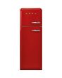 Smeg FAB30LRD5UK 60cm 50s Style Left Hand Hinge Freezer over Fridge, Red