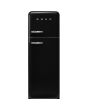 Smeg FAB30RBL5UK 60cm 50s Style Right Hand Hinge Freezer over Fridge, Black