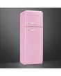 Smeg FAB30RPK5 60cm 50s Style Right Hand Hinge Freezer over Fridge, Pink