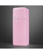 Smeg FAB30RPK5 60cm 50s Style Right Hand Hinge Freezer over Fridge, Pink
