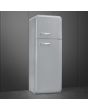 Smeg FAB30RSV5 60cm 50s Style Right Hand Hinge Freezer over Fridge, Silver