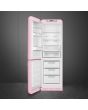 Smeg FAB32LPK5 60cm 50s Style Left Hand Hinge Fridge over Freezer, Pink