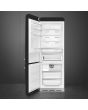 Smeg FAB38LBL5 70cm 50s Style Left Hand Hinge Fridge Freezer, Black