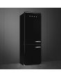 Smeg FAB38LBL5 70cm 50s Style Left Hand Hinge Fridge Freezer, Black