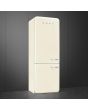 Smeg FAB38LCR5 70cm 50s Style Left Hand Hinge Fridge Freezer, Cream