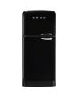 Smeg FAB50LBL5 80.4cm 50s Style Left Hand Hinge Fridge Freezer, Black