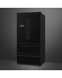Smeg FQ55FNDF 84cm Two Door Two Drawer Fridge Freezer, Black