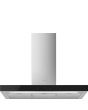 Smeg KBT9L4VN 90cm Chimney Hood, Stainless Steel with Black Glass Facia Auto