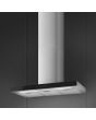 Smeg KBT9L4VN 90cm Chimney Hood, Stainless Steel with Black Glass Facia Auto