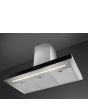 Smeg KBT9L4VN 90cm Chimney Hood, Stainless Steel with Black Glass Facia Auto