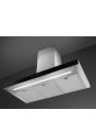 Smeg KBT9L4VN 90cm Chimney Hood, Stainless Steel with Black Glass Facia Auto