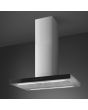 Smeg KBTI9L4VN 90cm Island Hood, Stainless Steel with Black Glass Facia Auto